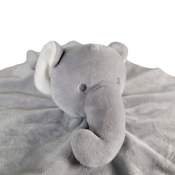 Gray Elephant Plush Lovey Security Blanket 12"x12" Soft Baby Comfort Toy - Picture 8 of 9